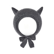Cashmere Wool Knit Baby Fox Hat, Little Animal Kids Beanie Bonnet, Warm Kitty Knitted hat for boy Girl