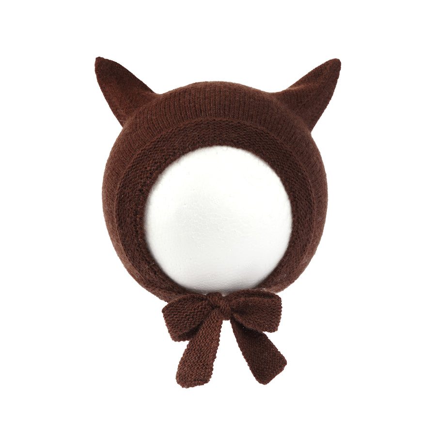 Cashmere Wool Knit Baby Fox Hat, Little Animal Kids Beanie Bonnet, Warm Kitty Knitted hat for boy Girl