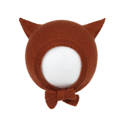 Cashmere Wool Knit Baby Fox Hat, Little Animal Kids Beanie Bonnet, Warm Kitty Knitted hat for boy Girl