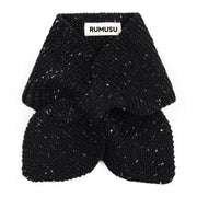 Cashmere Wool Knit Baby scarf warm Kitty Knitted Scarf for boy Girl,handmade knit kids scarf,bow wool scarf