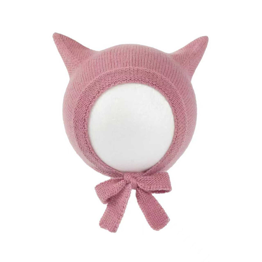 Cashmere Wool Knit Baby Fox Hat, Little Animal Kids Beanie Bonnet, Warm Kitty Knitted hat for boy Girl