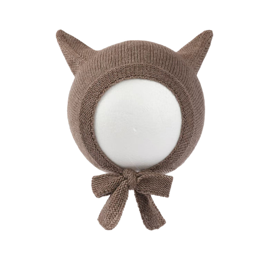 Cashmere Wool Knit Baby Fox Hat, Little Animal Kids Beanie Bonnet, Warm Kitty Knitted hat for boy Girl